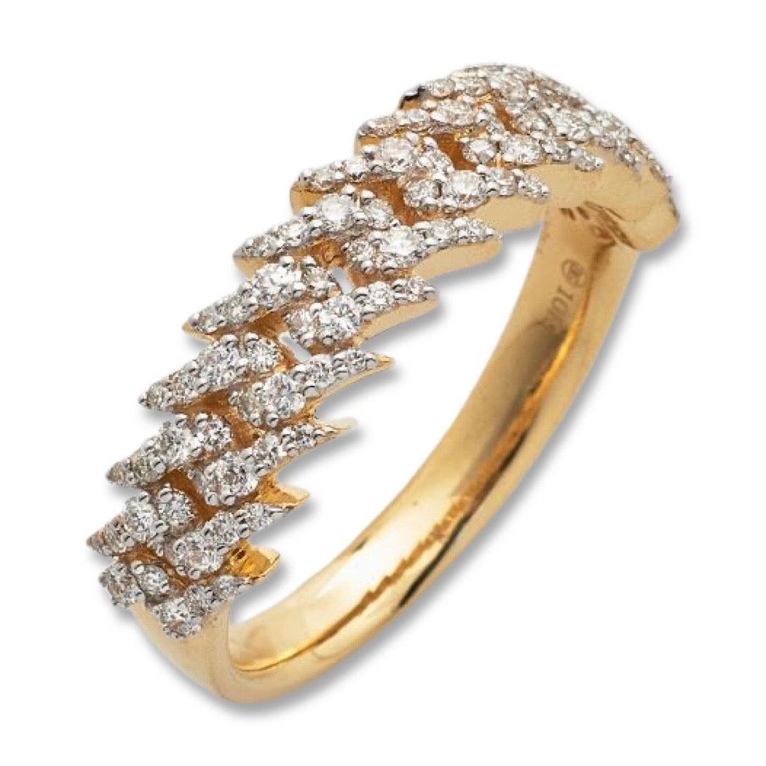 10KY 0.75CTW DIAMOND SPIKE MIAMI CUBAN MENS RING - Johnny Dang & Co