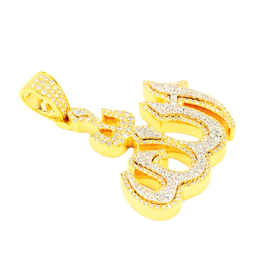 14KY+W TWO TONE 2.50CTW DIAMOND 'ALLAH' PENDANT - Johnny Dang & Co