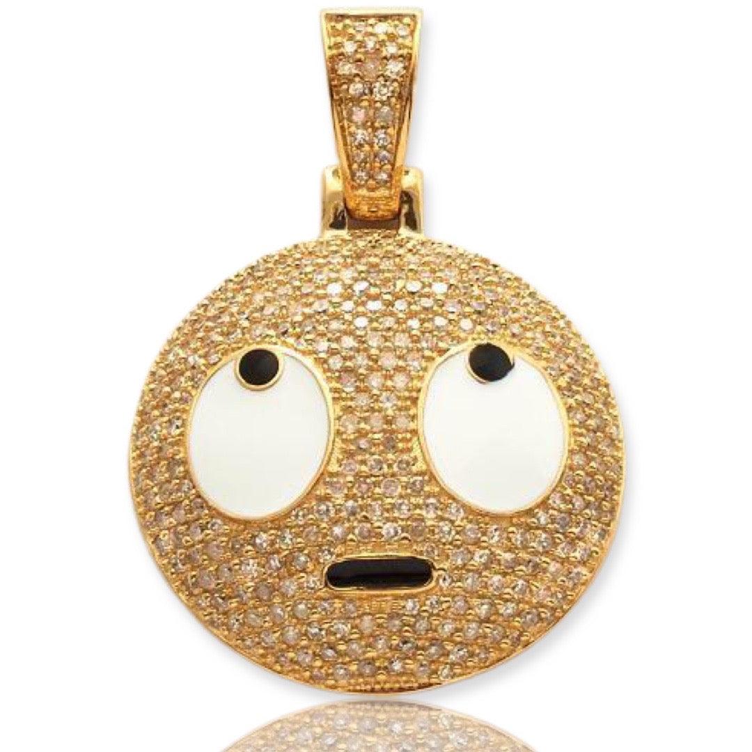 10KY 0.85CTW DIAMOND EYE ROLL EMOJI PENDANT - Johnny Dang & Co