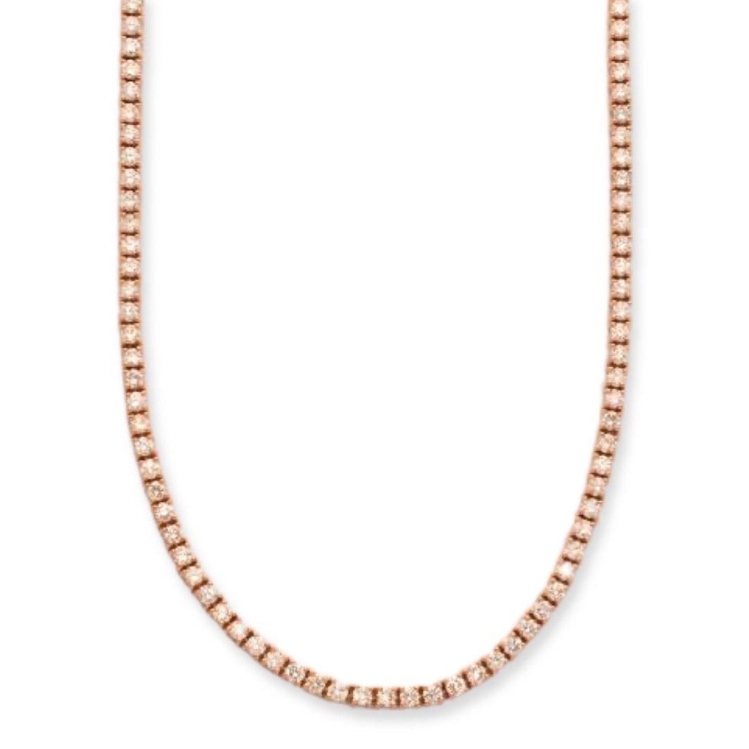 14KR 7.99CTW DIAMOND TENNIS NECKLACE - Johnny Dang & Co