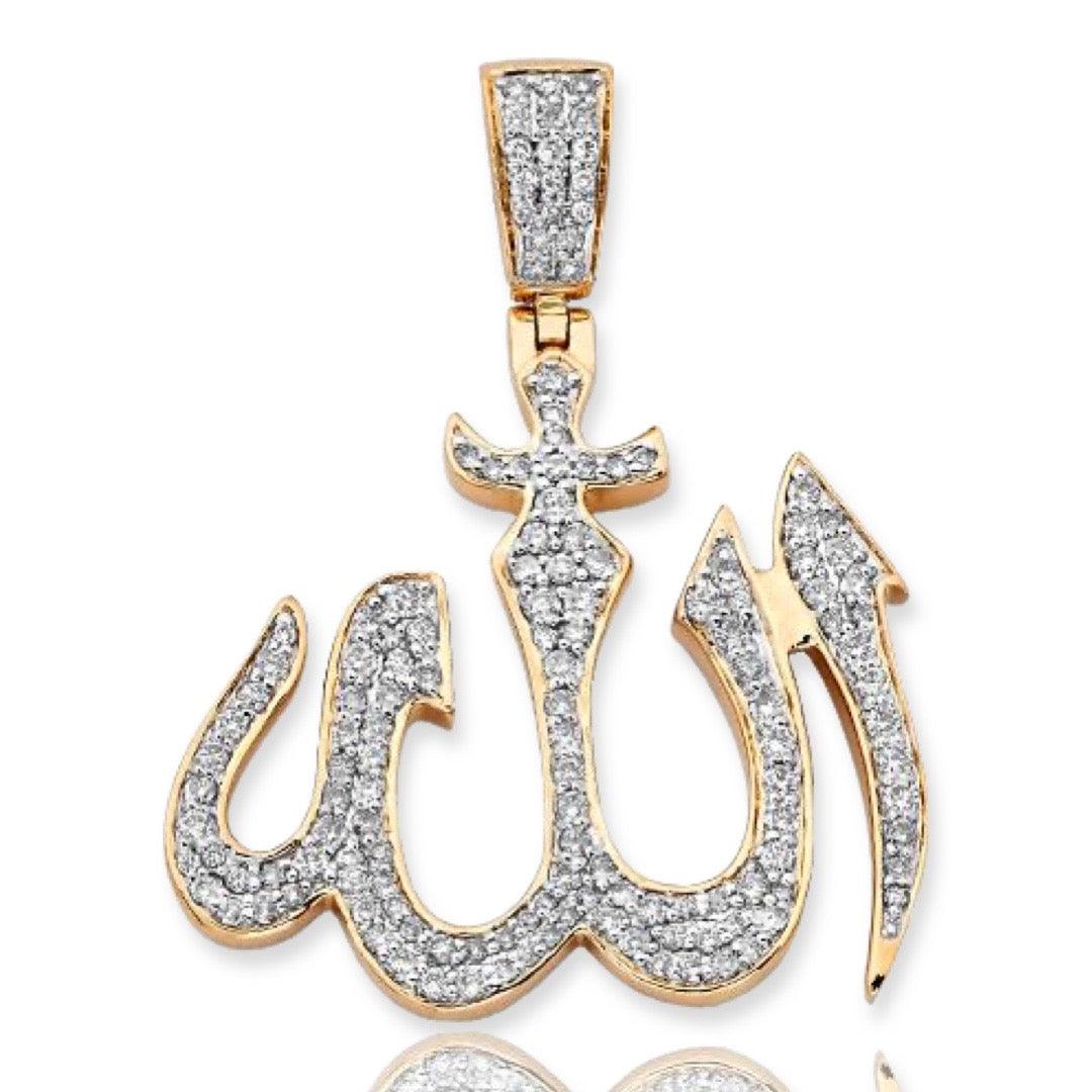 14KY 1.85CTW DIAMOND 'ALLAH' PENDANT - Johnny Dang & Co