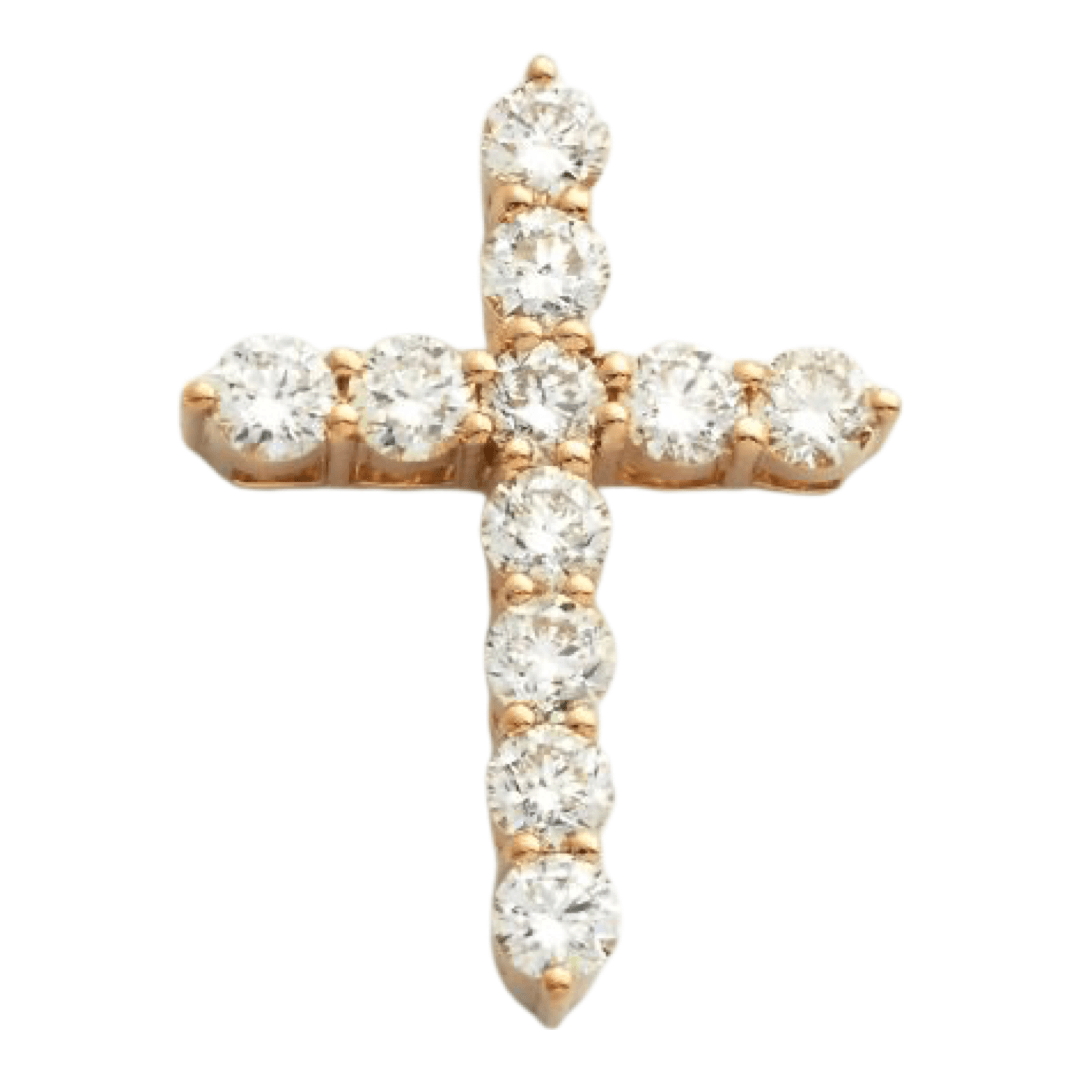 14KY 2.05CTW DIAMOND 11 STONE 3-PRONG CROSS - Johnny Dang & Co