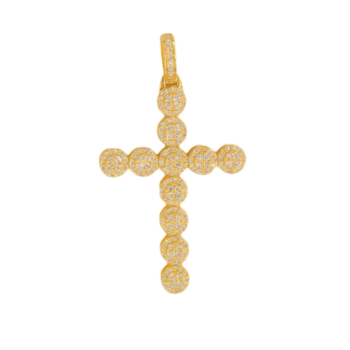 JDTK-HP22-137 14KY 1.90CTW DIAMOND CUSTER DESIGN CROSS - Johnny Dang & Co