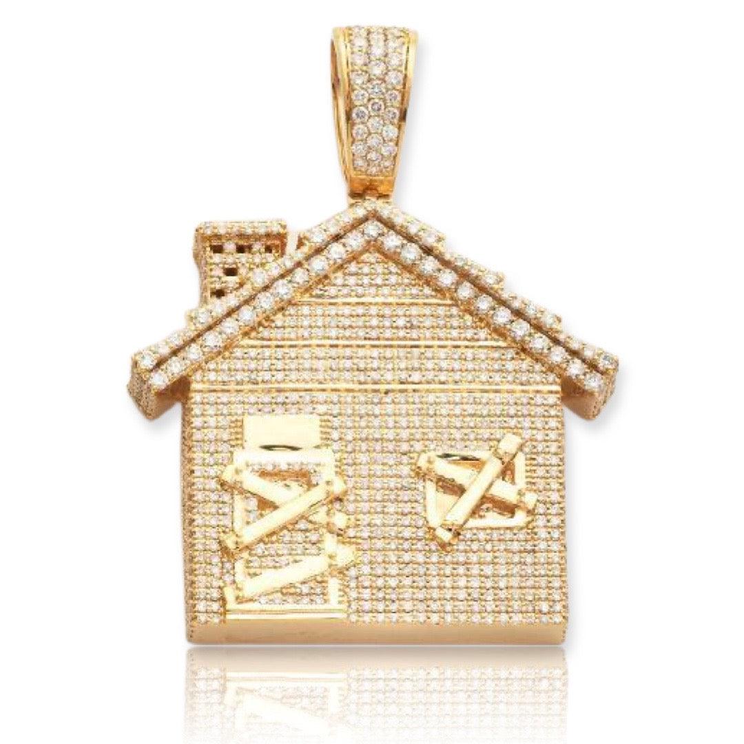 10KY 5.15CTW DIAMOND TRAP HOUSE PENDANT - Johnny Dang & Co