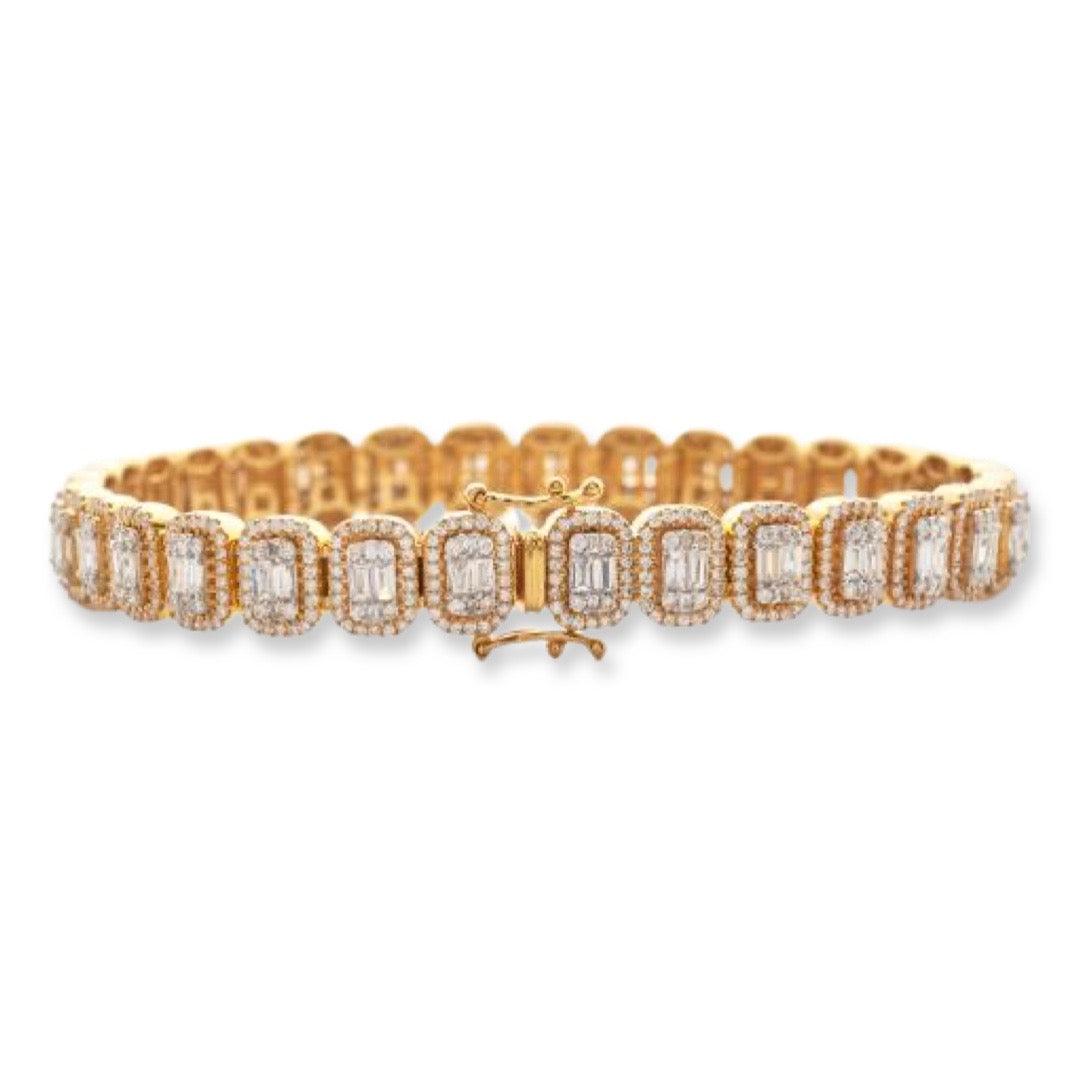 14KY+W 9.00CTW BAGUETTE DIAMOND BRACELET - Johnny Dang & Co