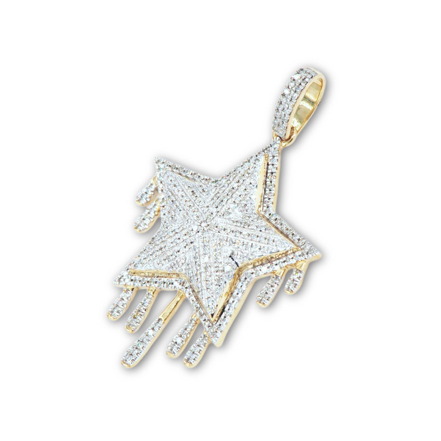 10K 0.75CT DRIPPING DIAMOND STAR PENDANT - Johnny Dang & Co