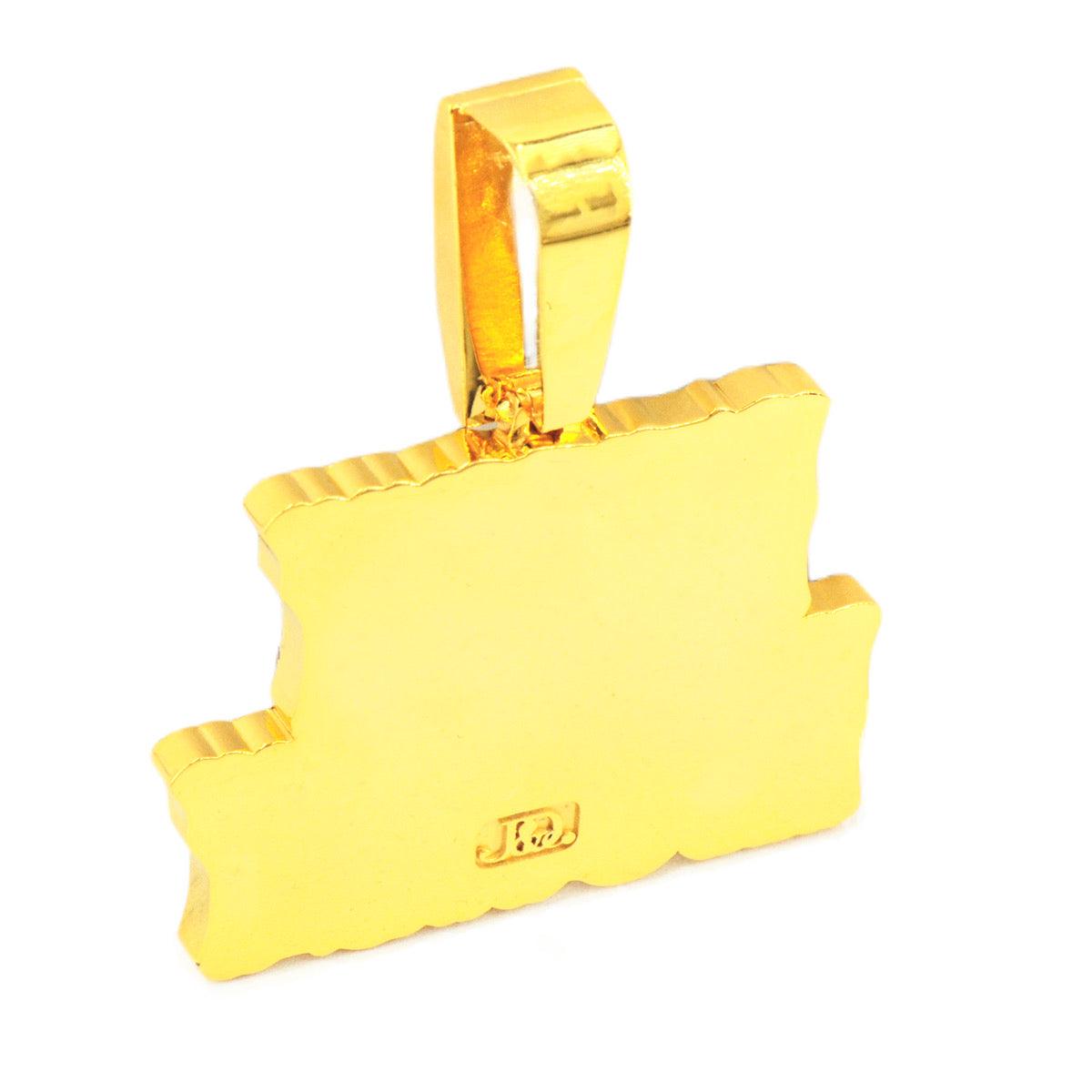 10k Yellow Gold JD&Co Exclusive Custom Diamond Eazy Money Pendant With Bitcoin ATM Bail - Johnny Dang & Co