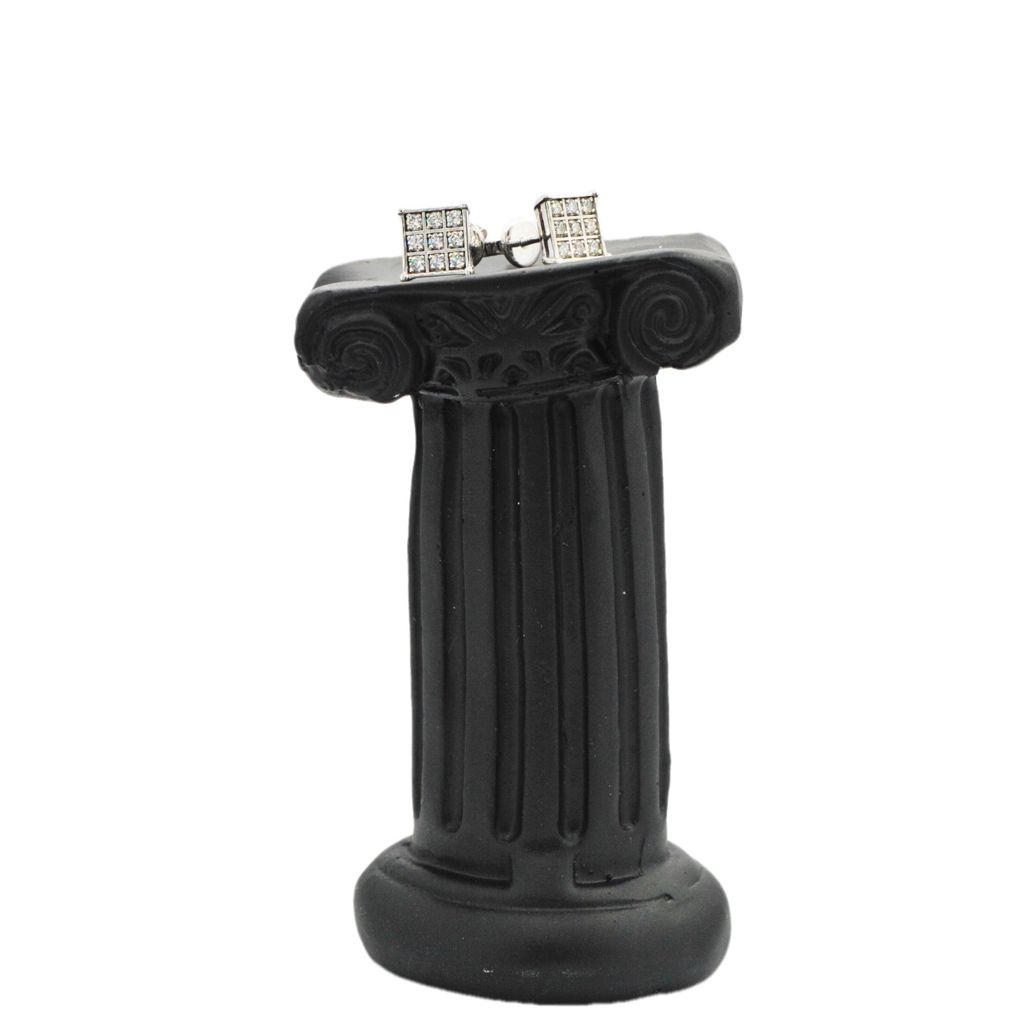 Diamond Channel Set Square Earrings Pair - Johnny Dang & Co