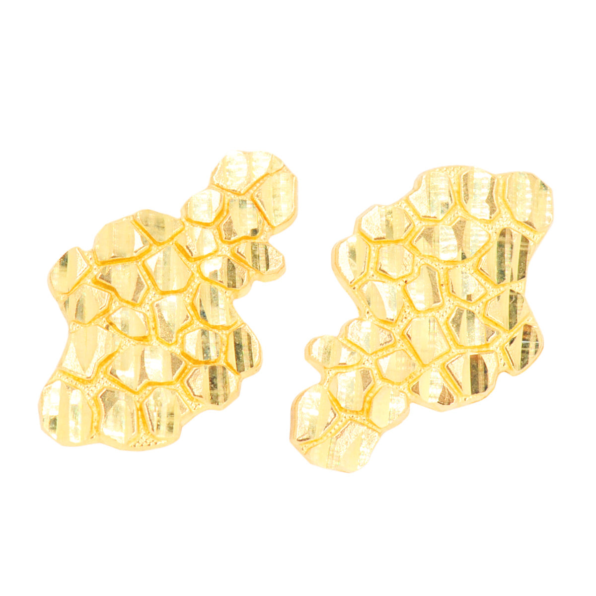 Mens Real 10K Solid Yellow cheapest Gold Large Nugget Stud Earrings