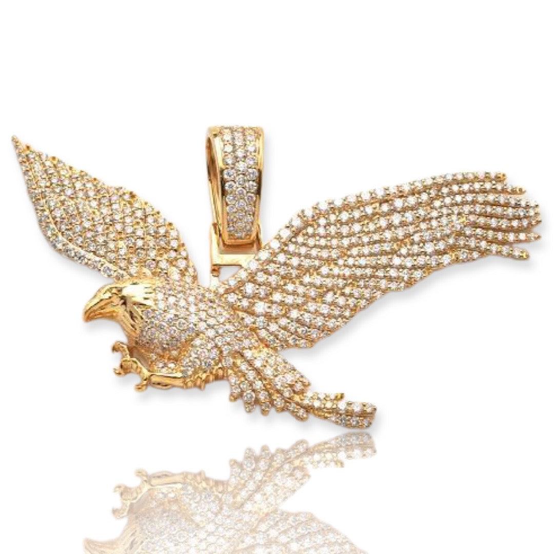 10KY 4.50CTW DIAMOND FLYING BALD EAGLE PENDANT - Johnny Dang & Co