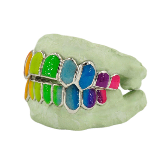 JDTK-CPG-32822--Multi Color Candy Painted Glow In The Dark Painted Grillz - Johnny Dang & Co