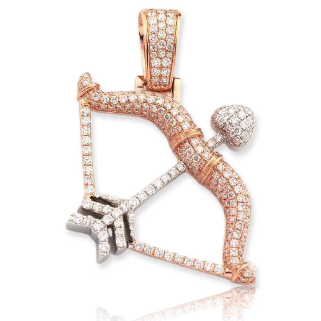 14KR+W 2.00CTW DIAMOND BOW AND ARROW PENDANT - Johnny Dang & Co