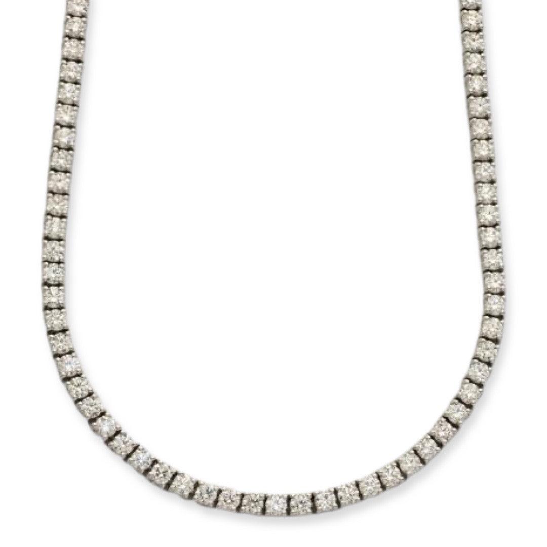 14KW 14.72CTW DIAMOND TENNIS NECKLACE - Johnny Dang & Co
