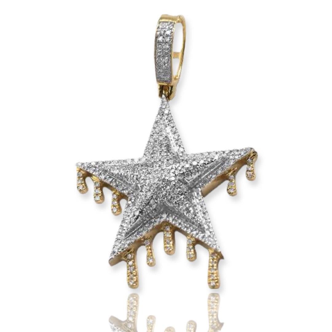 10KY 0.65CTW DIAMOND DRIPPING STAR PENDANT - Johnny Dang & Co