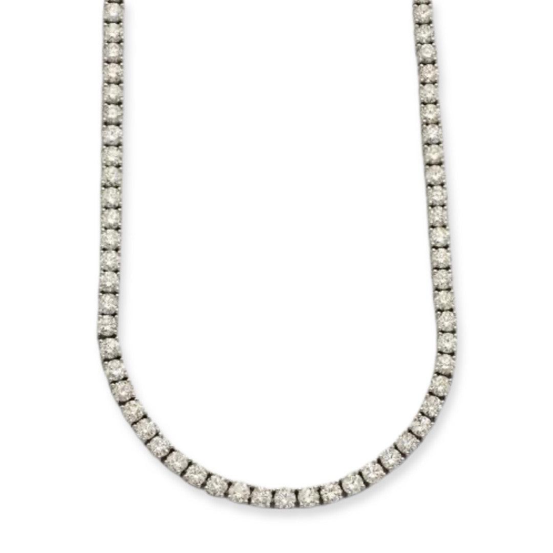 14KW 27.45CTW DIAMOND TENNIS NECKLACE - Johnny Dang & Co