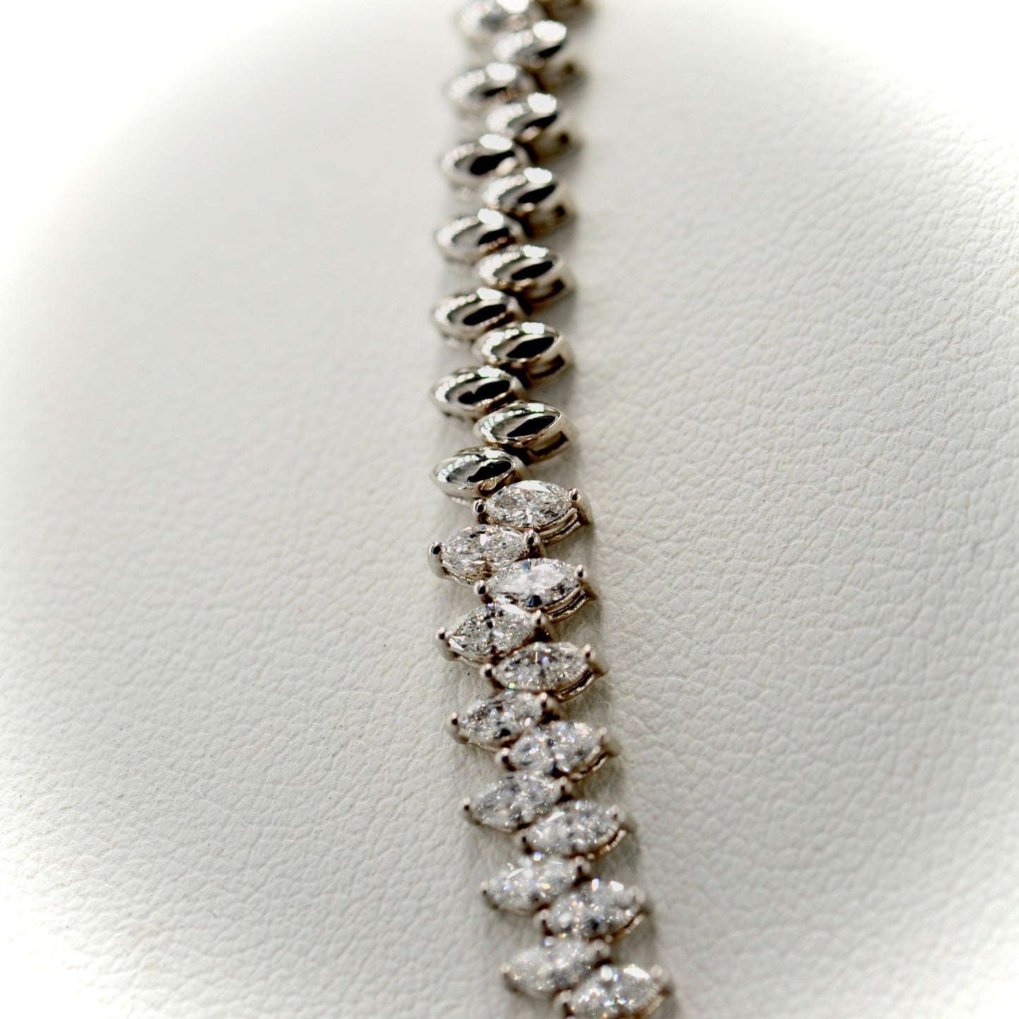 Custom Marquee Diamond Tennis Chain 18k White Gold - Johnny Dang & Co