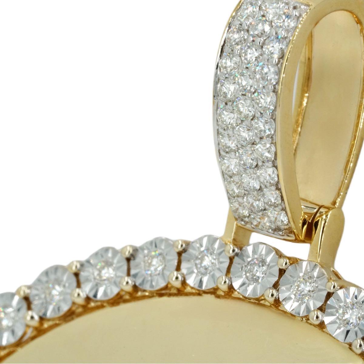 10k Yellow Gold 1.55ctw Illusion Setting Diamond Memory Pendant - LARGE - Johnny Dang & Co