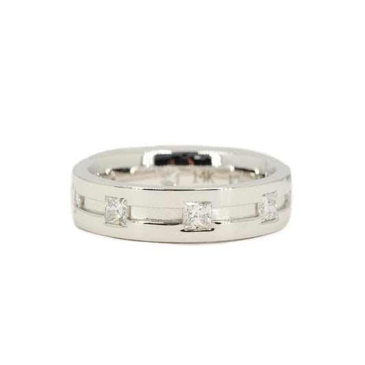 Custom Menβs Princess Cut Diamond 6mm Band - Johnny Dang & Co