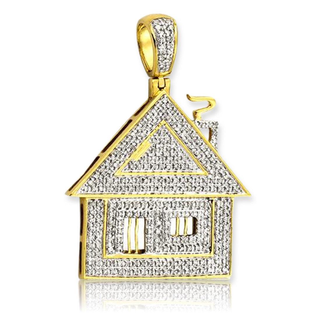10KY 0.85CTW DIAMOND TRAP HOUSE PENDANT - Johnny Dang & Co