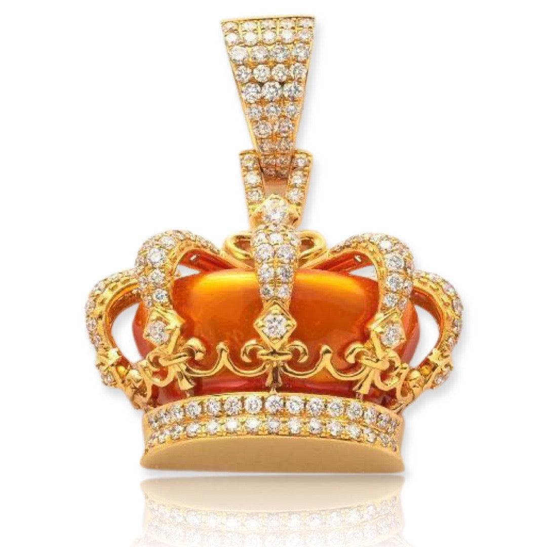 10KY 2.85CTW DIAMOND CROWN PENDANT - Johnny Dang & Co