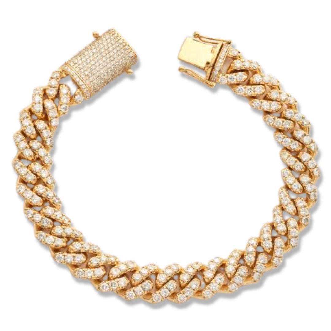 10KY 11.25CTW DIAMOND MIAMI CUBAN BRACELET - Johnny Dang & Co