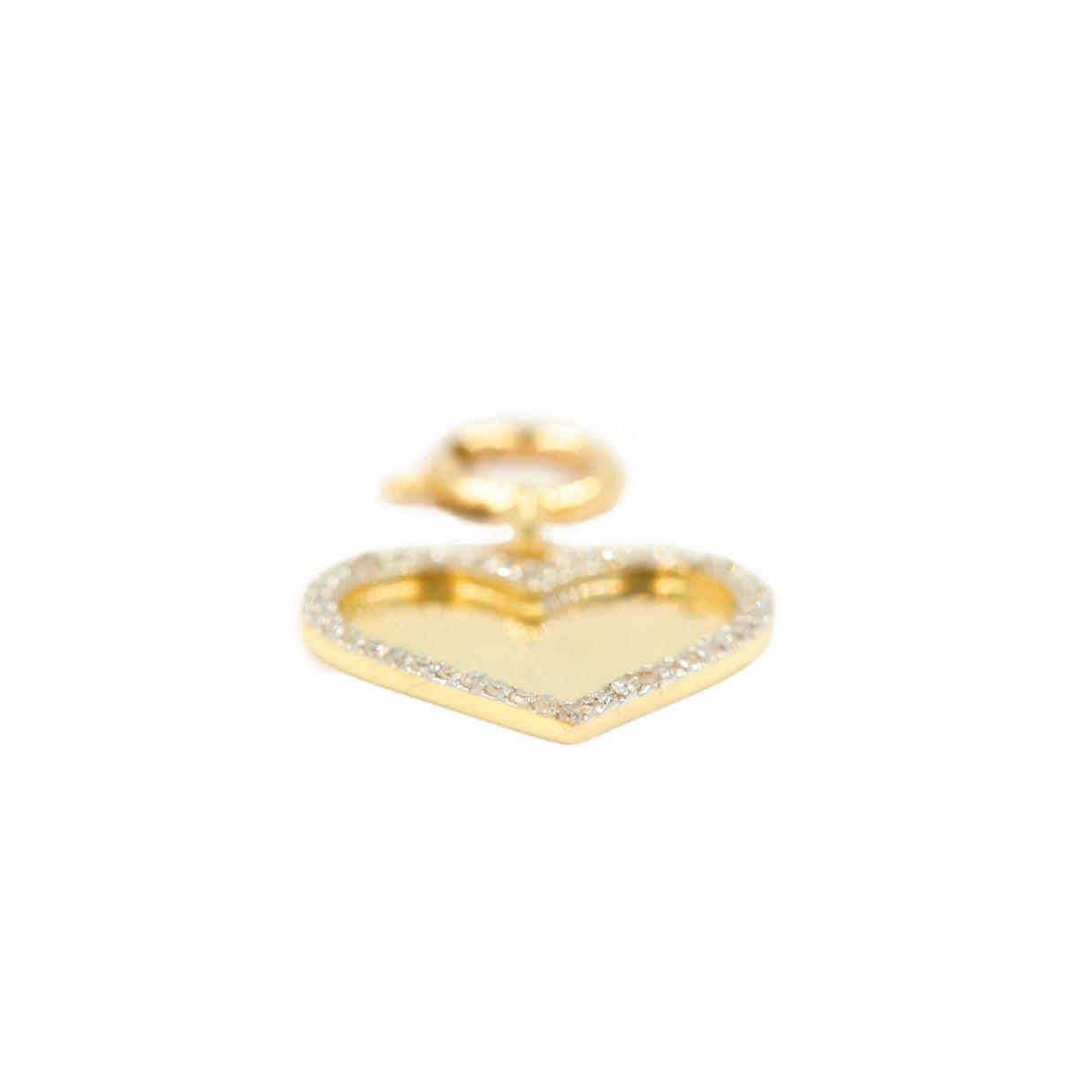 10k Yellow Gold 'Diamond Border Heart' Charm - 10008 - Johnny Dang & Co