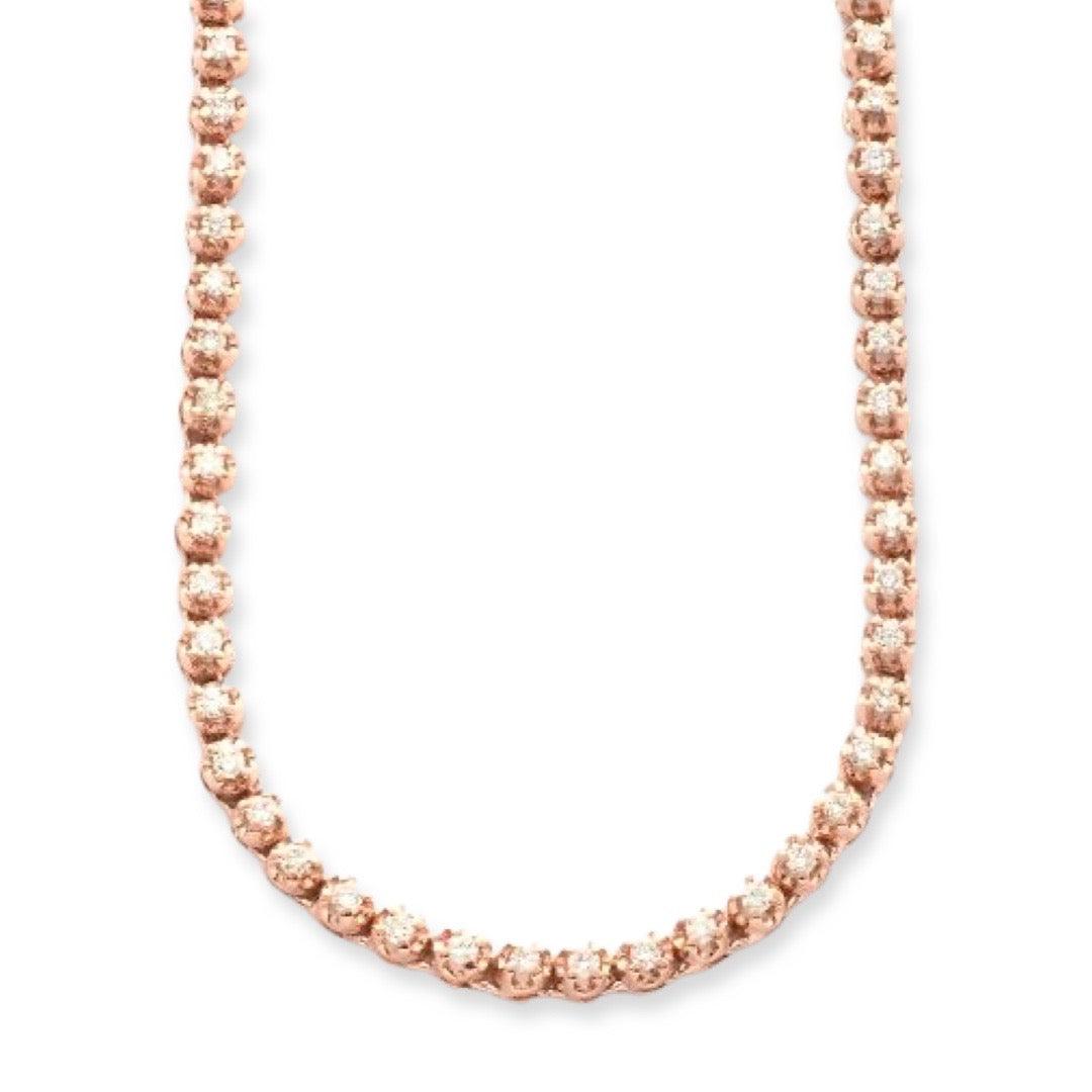 10KR 3.25CTW DIAMOND BUTTERCUP TENNIS NECKLACE - Johnny Dang & Co