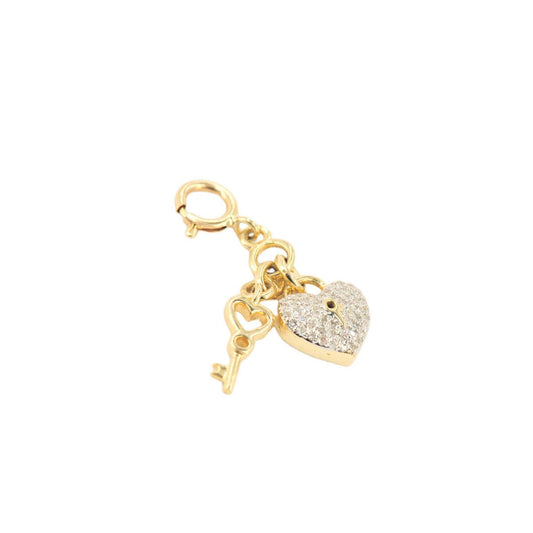 10k Yellow Gold and Diamond 'Heart Lock and Key' Charm - 10068 - Johnny Dang & Co