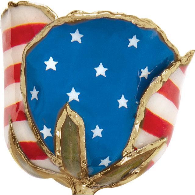 JDSP61-9059 - LACQUERED PATRIOTIC ROSE WITH GOLD TRIM - Johnny Dang & Co