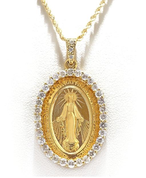 Custom Diamond Miraculous/ Maria Pendant - Johnny Dang & Co