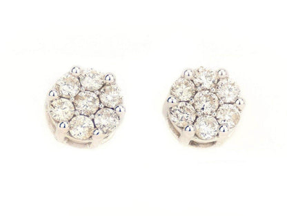 0.75CT White Gold Cluster Earring - Johnny Dang & Co