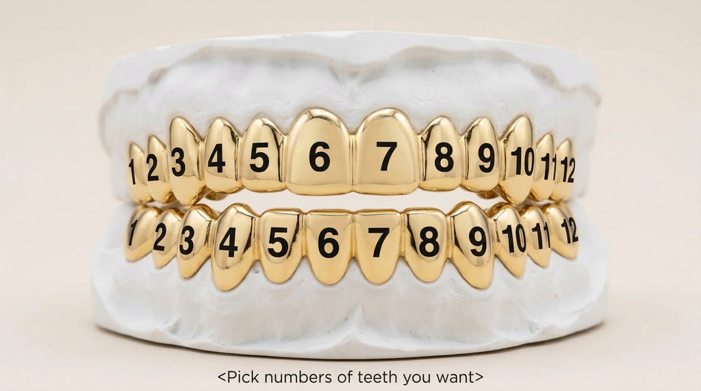 JDWR-3009- 16 Teeth Rose Cuts & Diamond Dust  Grillz