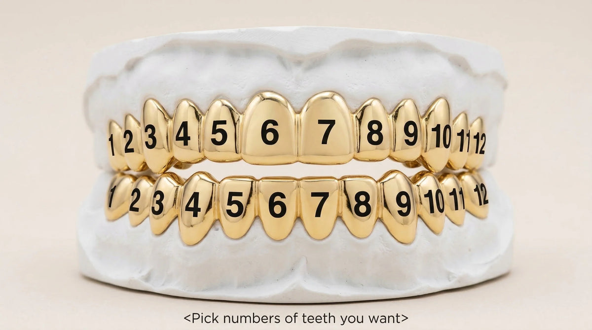 JDWR-3009- 16 Teeth Rose Cuts & Diamond Dust  Grillz