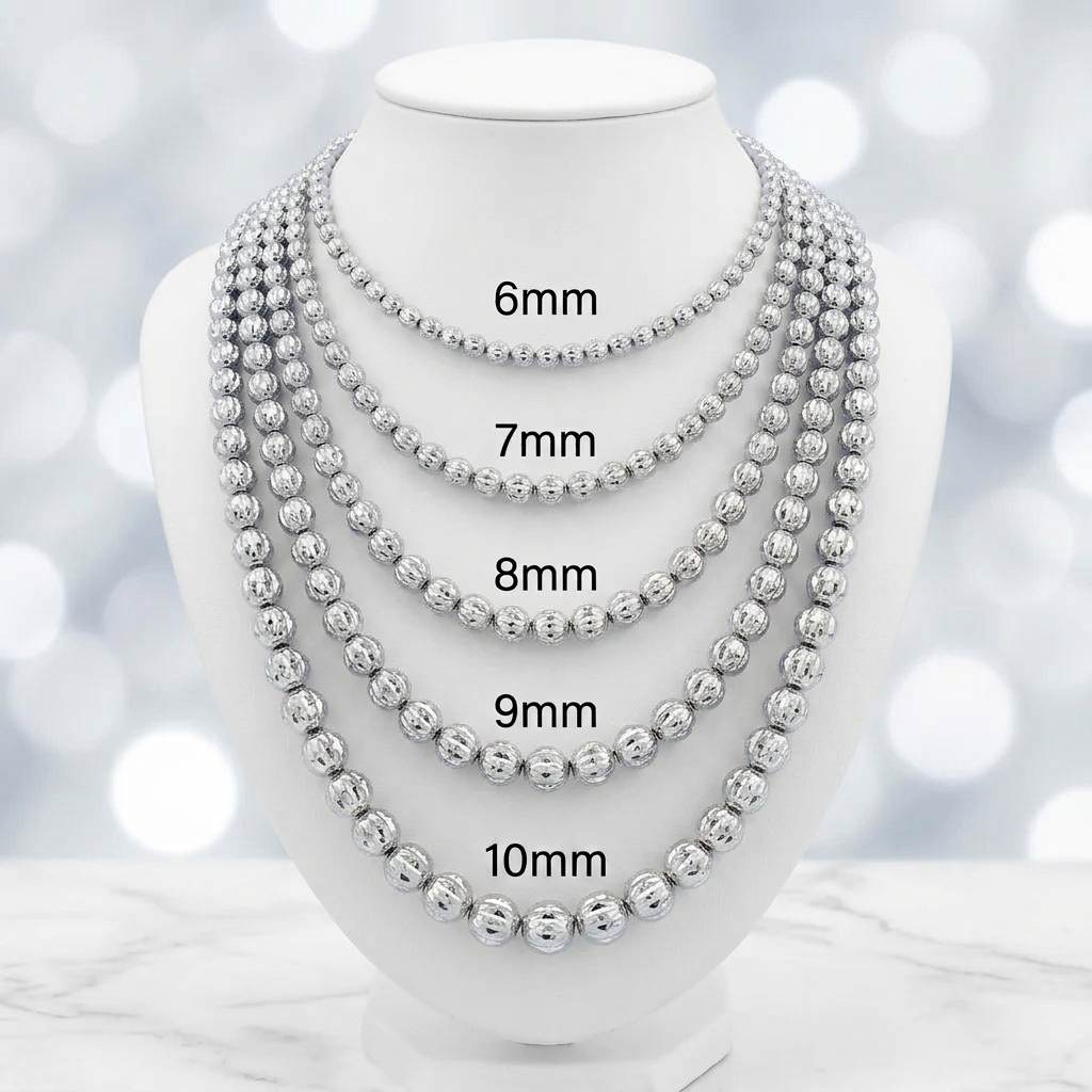 14KT Gold Diamond Cut Moon Chain