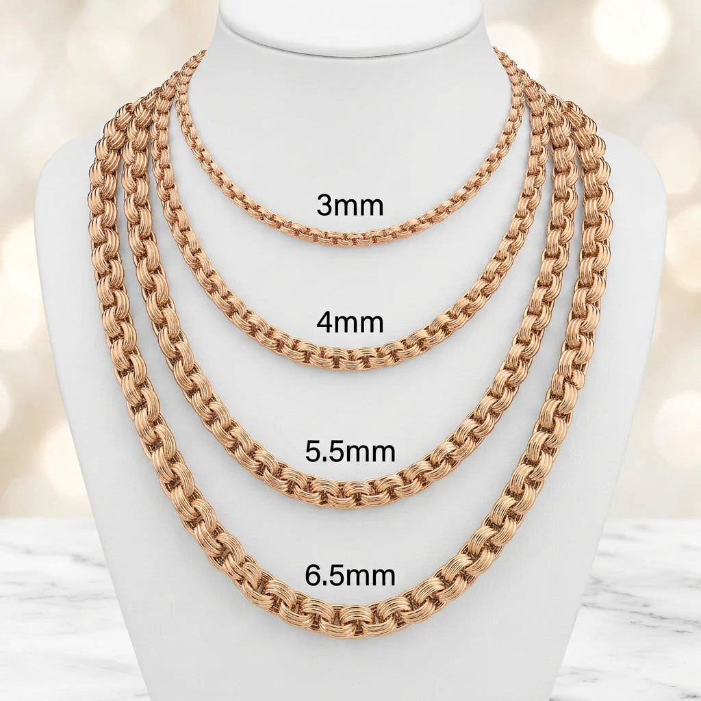 14KT Gold Hollow Alexander Chains