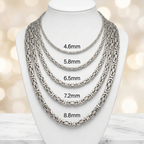 14KT Gold Solid Byzantine Chains