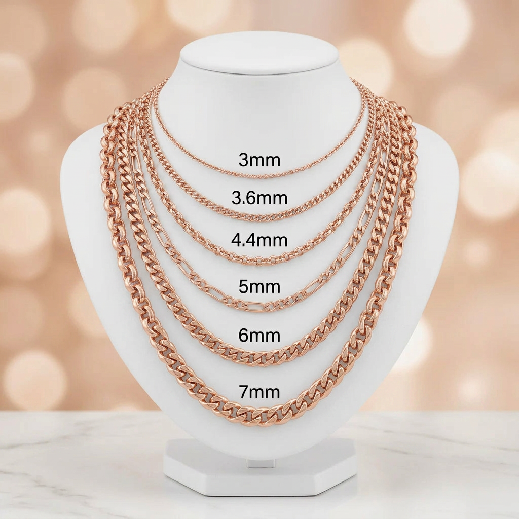 14KT Gold Solid Cable Chains