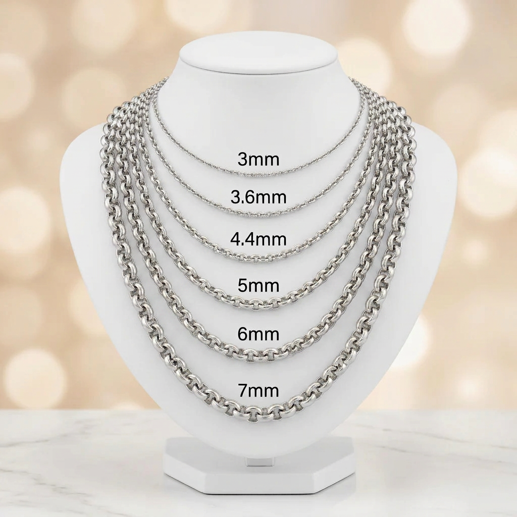 10KT Gold Solid Cable Chains