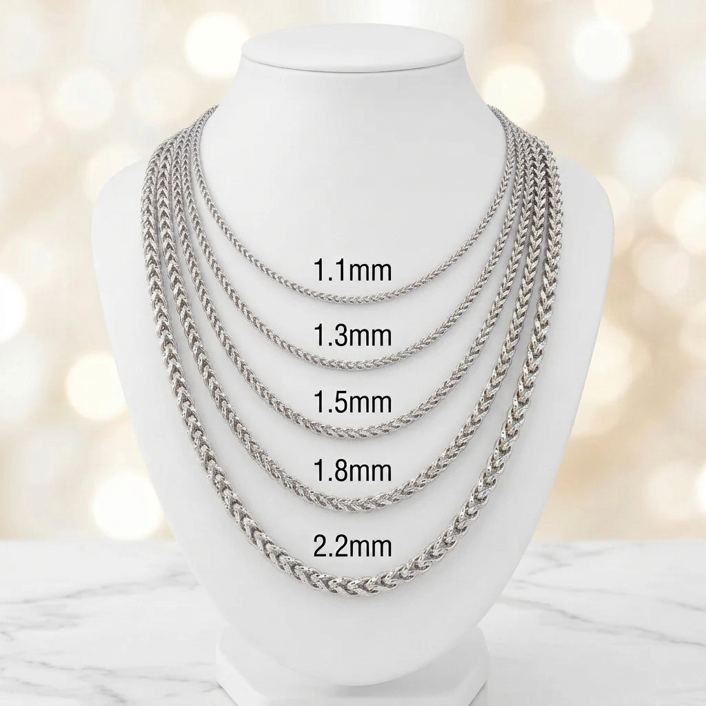 10KT Gold Solid Diamond Cut Franco Chains
