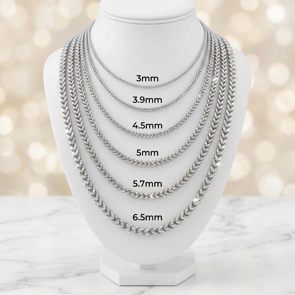 10KT Gold Solid Diamond Cut Franco Chains