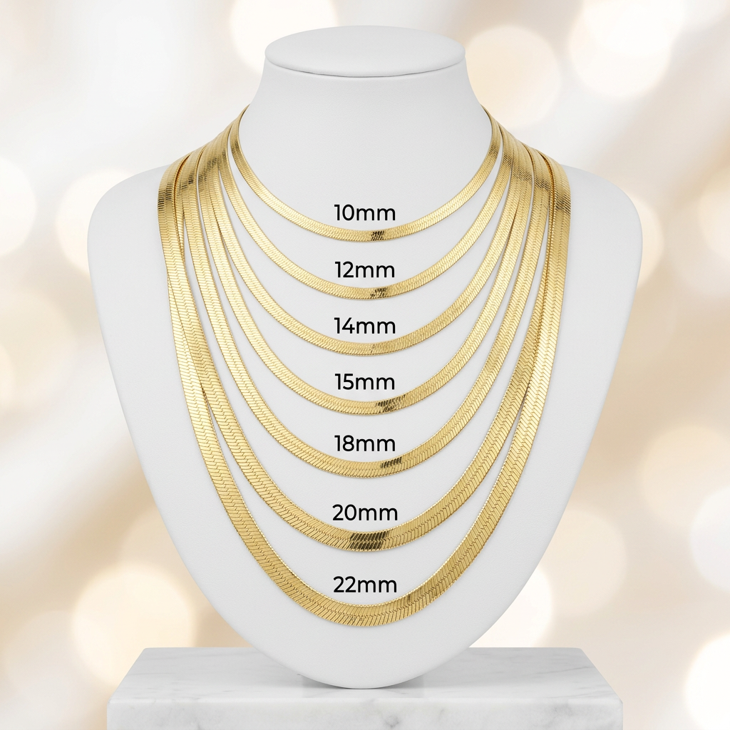 10KT Gold Herringbone Chains