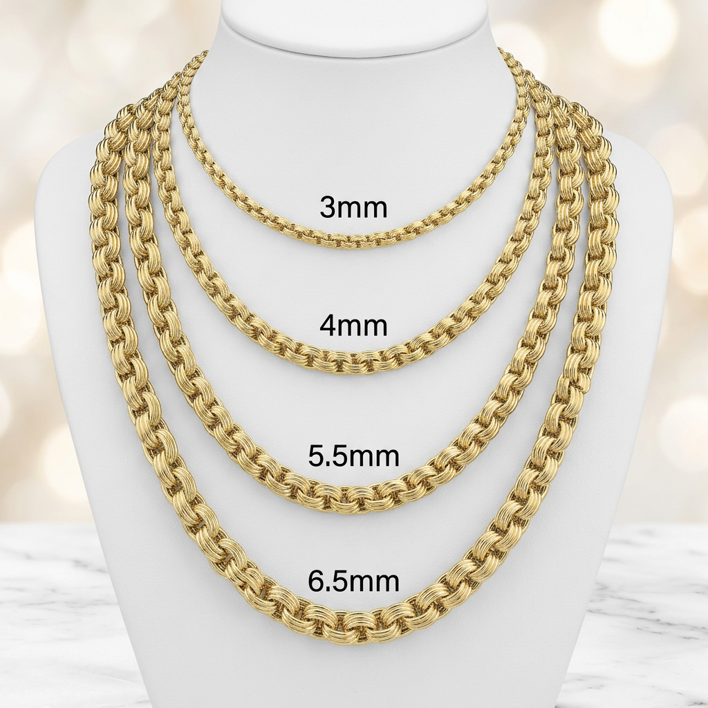 14KT Gold Hollow Alexander Chains