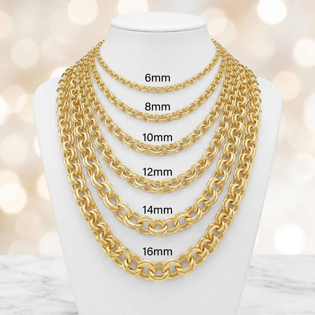10kt hollow chinco links chains