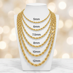10K Gold Hollow Quint Rope Chains