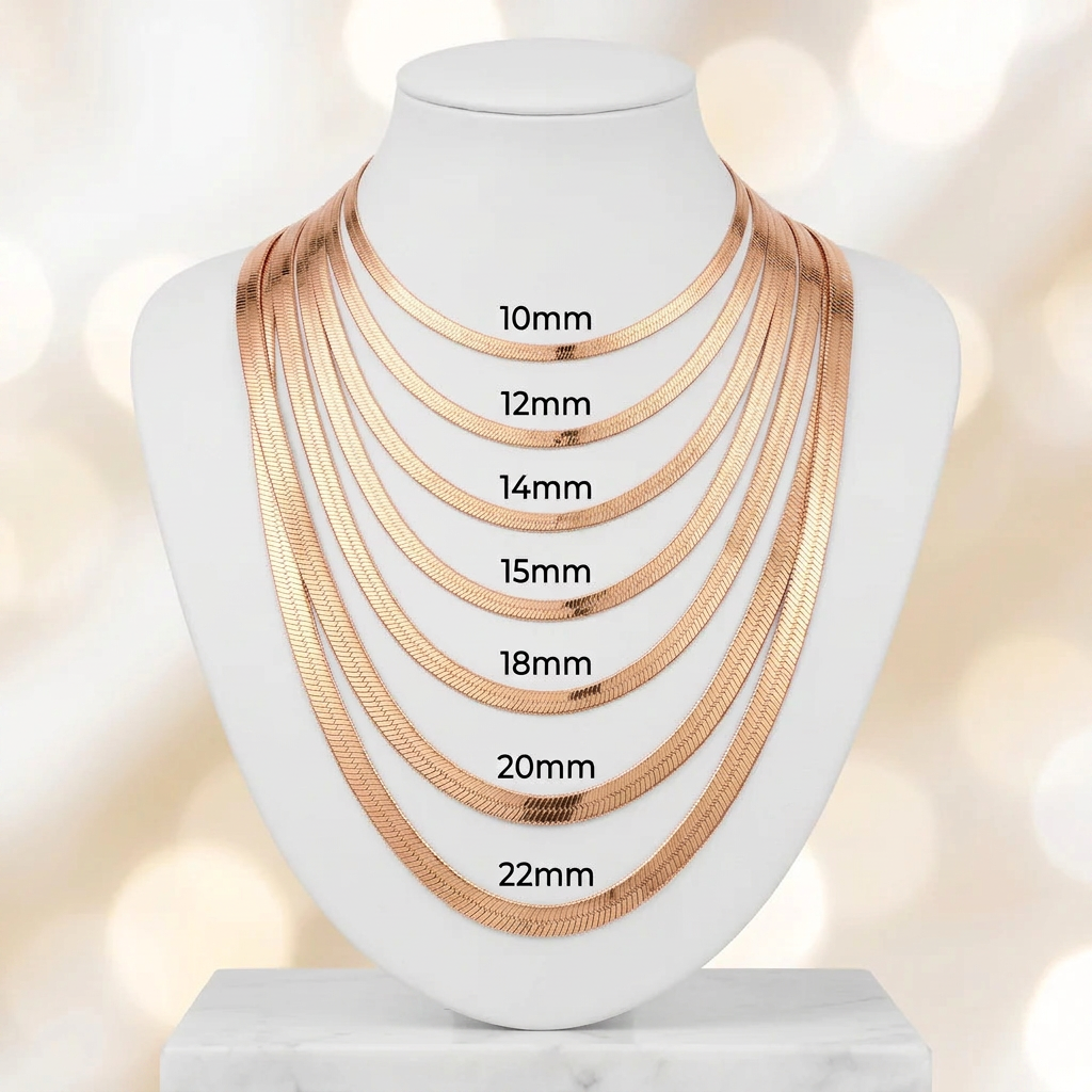 14KT Gold Herringbone Chains