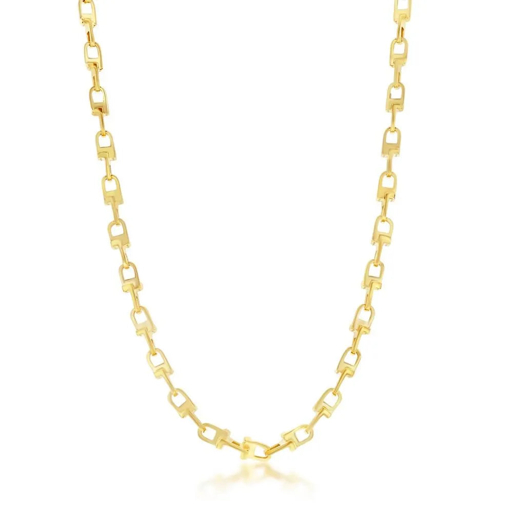 14K Yellow Gold U-Link Design Necklace - Johnny Dang & Co