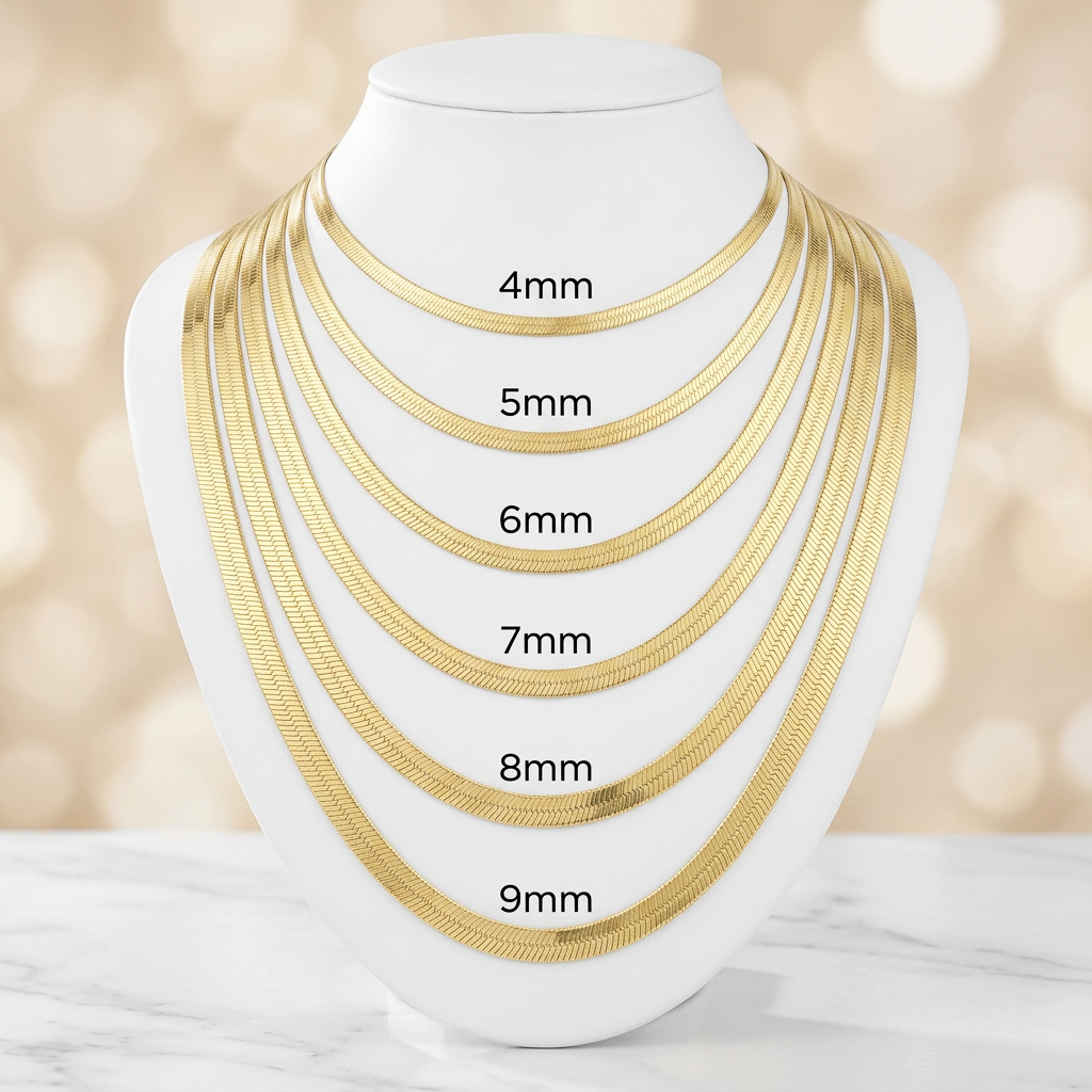 14KT Gold Herringbone Chains