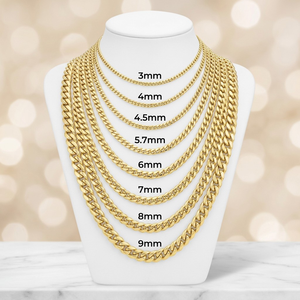 14KT Gold Hollow Miami Cuban Link Chains