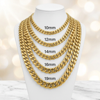 14KT Gold Hollow Poff Cuban Chains