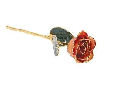 JDSP61-9142 LACQUERED ORANGE ROSE WITH GOLD TRIM - Johnny Dang & Co